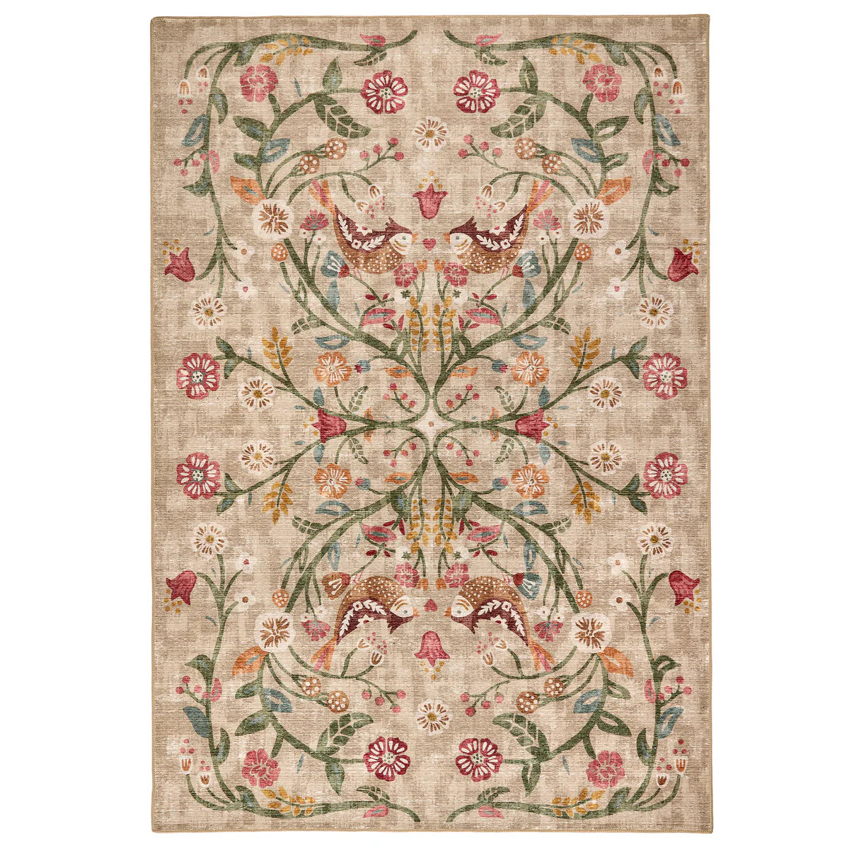 Heritage Garden Rug overhead view showing full pattern