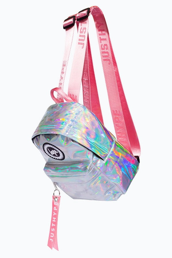 hype holographic mini backpack Hype Silver Holo Mini Backpack – Swadha's