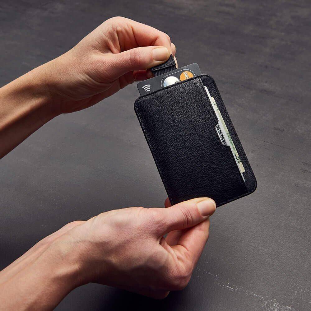 chelsea slim card sleeve wallet VAULTSKIN CHELSEA LEATHER CARD HOLDER WITH RFID BLOCKING (CARBON BLACK – Swadha's